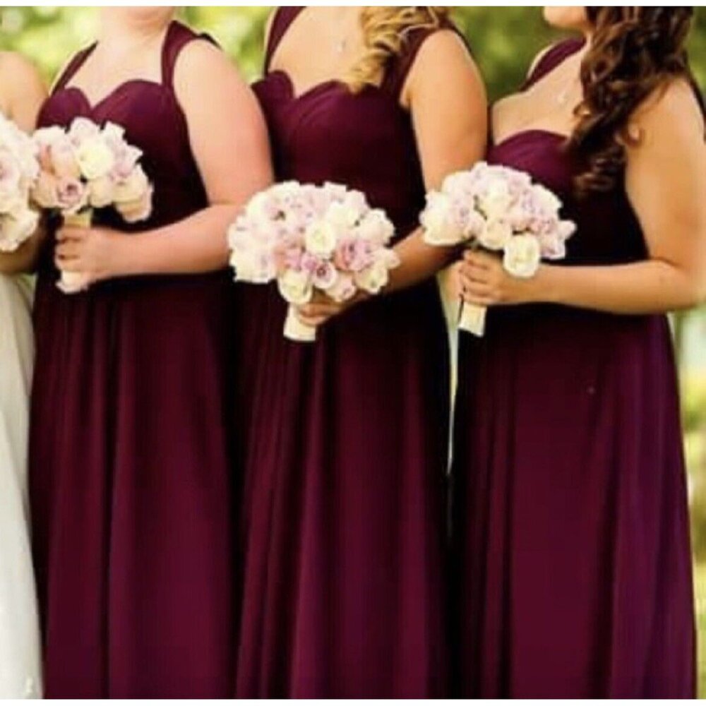 Bill Levkoff wine colored long formal dress sz 18 princess wedding whimsical